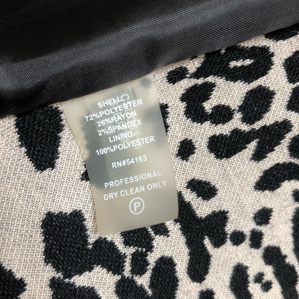 Calvin Klein leopard print ponte knit jacket NWT - Picture 7 of 9